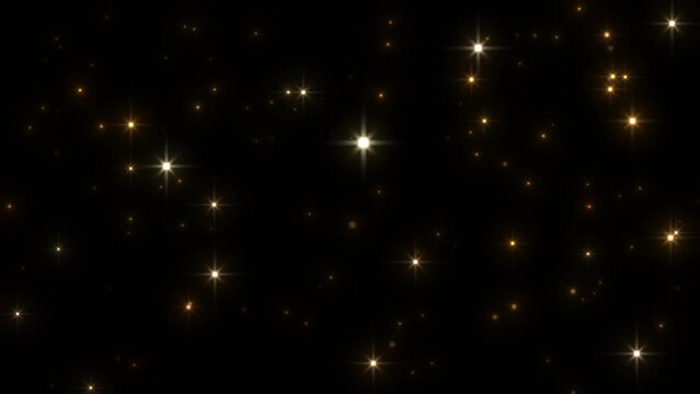 blinking golden shine stars video light loop