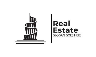 Real Estate logo design template. Corporate branding identity.