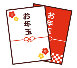 お年玉　ポチ袋　イラスト素材