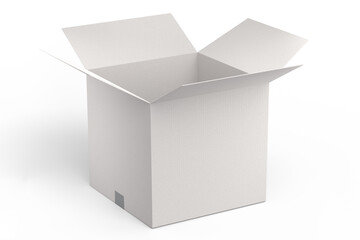 Cardboard box or carton on white background, carrying parcel and online shopping