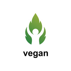 people and leaf for vegan logo