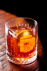tasty cocktail on the wooden background