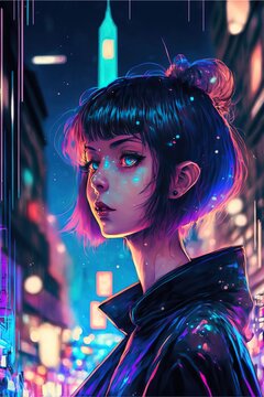 4K resolution or higher, hyperwave cover art, anime character design. Generative AI Technology