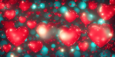 Valentine background with hearts, created with Generative AI
