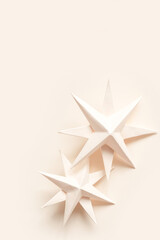 Merry Christmas.Christmas stars handmade on a light background.Monochrome,Christmas background,holiday card.