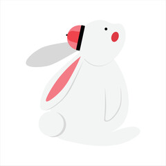 Cute Rabbit Wearing China Hat