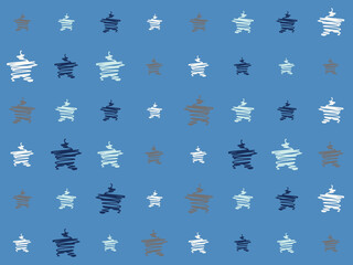 Fototapeta premium Freehand Star Sketch Drawing pattern Aztec fabrics Seamless Pattern Design Uzbek ikat-traditional silk product in Uzbekistan and Central Asia,