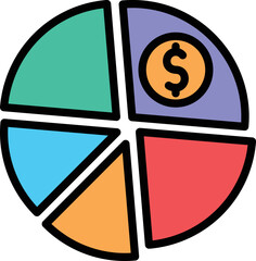 Income pie chart Vector Icon
