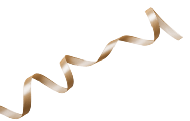 Gold curly ribbon for gift box