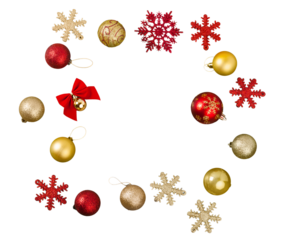 Christmas glass balls and snowflake