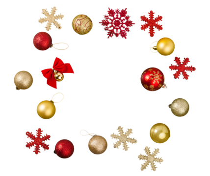 Christmas glass balls and snowflake