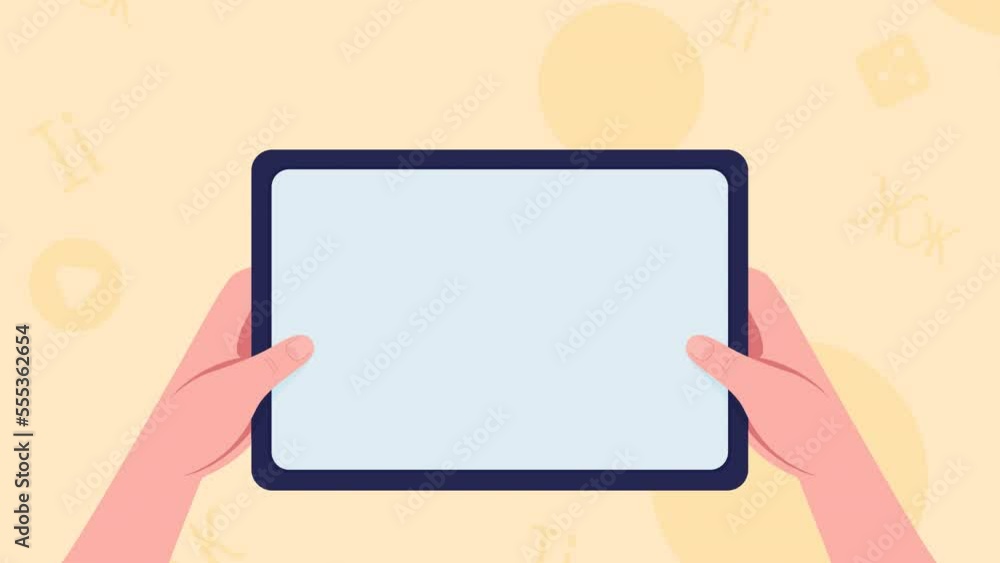 Poster animated using tablet illustration. screen time. studying video. looped flat color 2d cartoon charac