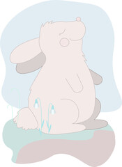 cute dreamy bunny rabbit baby in the woods👏👏👏