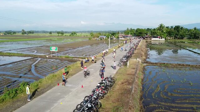 Drone shot of Duathlon Competition