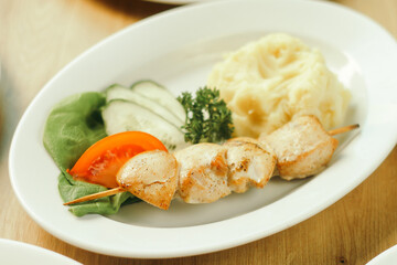 wide variety of dishes on the table in the restaurant for children