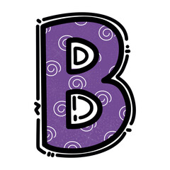 B alphabet letter png, purple color cute design