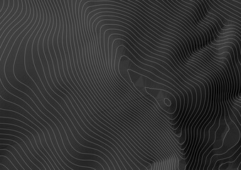 Concept de fond - Vue a&eacute;rienne de paysage vallonn&eacute; territoire montagneux - Courbes de niveau d'un mod&egrave;le num&eacute;rique de terrain