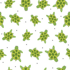 Turtle seamless pattern. Simple print.