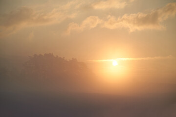 Beautiful moody sky with clouds. Nature background texture