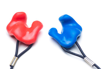 Customized earplugs of silicone for hearing protection or swimming