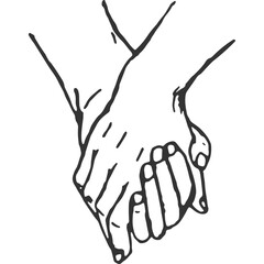Holding Hand Pose Vintage Illustration Vector