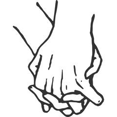 Holding Hand Pose Vintage Illustration Vector