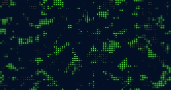 digital abstract background animation of green pixel dot gradation