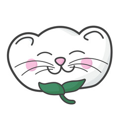 cat cotton logo illustration animal