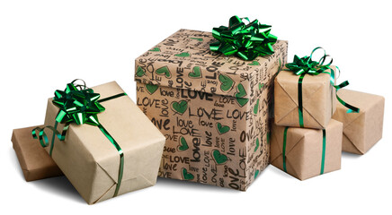 Christmas gift box with a ribbon