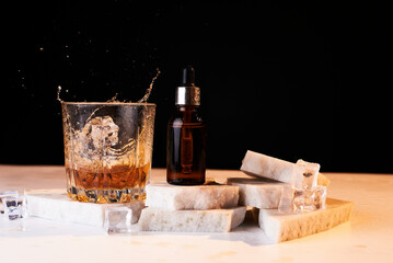 Man Beard oil. MOCKUP bottle Brown bottle