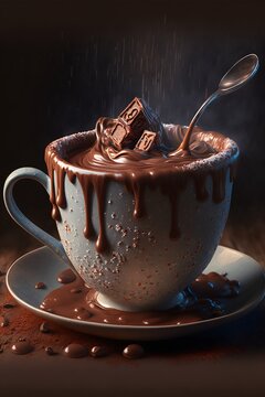 Belle illustration de chocolat chaud