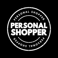 Personal Shopper text stamp, concept background
