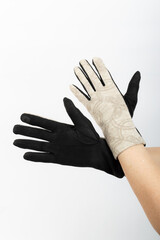 stylish trendy colored gloves warm winter