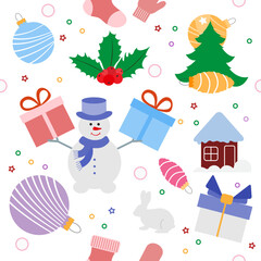 Pattern Merry Christmas New Year Winter Holiday