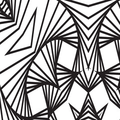 Monochrome Dynamic 3d wavy lines seamless pattern. Abstract dynamical crumpled texture. 3D pattern. The illusion of movement pattern.