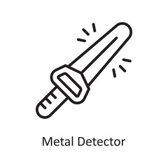 Metal detector Vector Outline Icon Design illustration. Law Enforcement Symbol on White background EPS 10 File