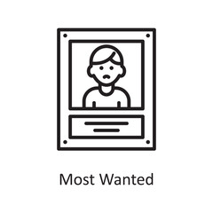 Most wanted Vector Outline Icon Design illustration. Law Enforcement Symbol on White background EPS 10 File
