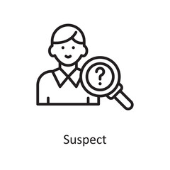 Suspect  Vector Outline Icon Design illustration. Law Enforcement Symbol on White background EPS 10 File