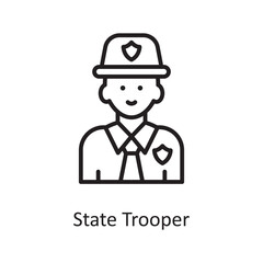 State trooper Vector Outline Icon Design illustration. Law Enforcement Symbol on White background EPS 10 File