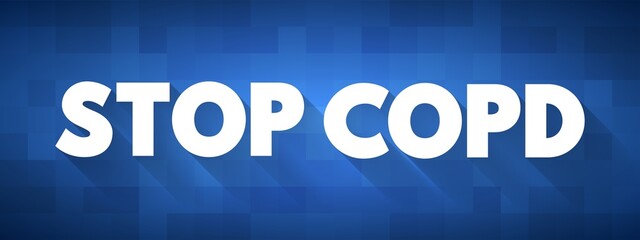 Stop COPD text quote, medical concept background