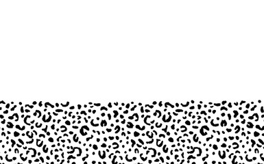 New modern leopard black and white background. Ornament of stylized animal skin. Abstract geometric vector illustration for leaflet, banner, website, poster, card, postcard, wallpaper. Copy space