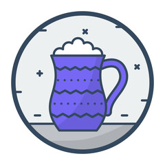 Ayran or doogh pitcher concept, xynogala or tan vector color icon design, Republic of Turkiye symbol, Turkey culture sign, Turkish traditions Elements stock illustration 