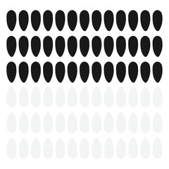 Basmati rice close up. Rice background with white jasmine rice isolated, top view, food background. Vector.