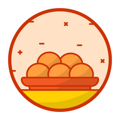 Lokma or Zalabiyeh concept, luqma or crispella vector color icon design, Republic of Turkiye symbol, Turkey culture sign, Turkish traditions Elements stock illustration 