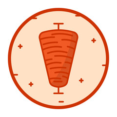 vertical rotisserie concept, 	Anatolian street Food vector color icon design, Republic of Turkiye symbol, Turkey culture sign, Turkish traditions Elements stock illustration 