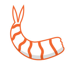 Shrimp seafood. Isolated shrimp on white background. Logo. Prawns...