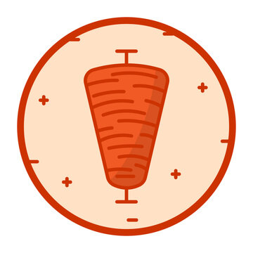 vertical rotisserie concept, 	Anatolian street Food vector color icon design, Republic of Turkiye symbol, Turkey culture sign, Turkish traditions Elements stock illustration 