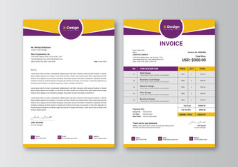 Corporate Company Letterhead and invoice design template, Corporate identity design template, business stationery