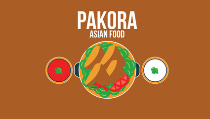 Pakora Asian food vector