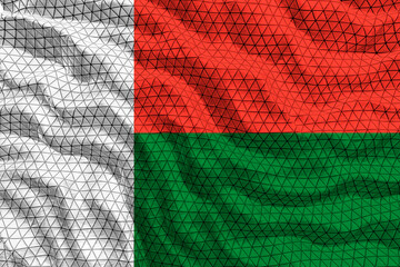 National flag of Madagascar. Background  with flag  of Madagascar.